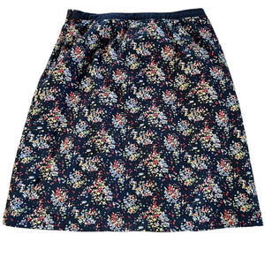 Boden Navy Blue Ditzy Floral Print A-Line Skirt Size 8